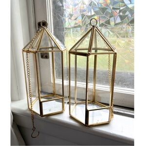 Set of Two Glass Terrariums